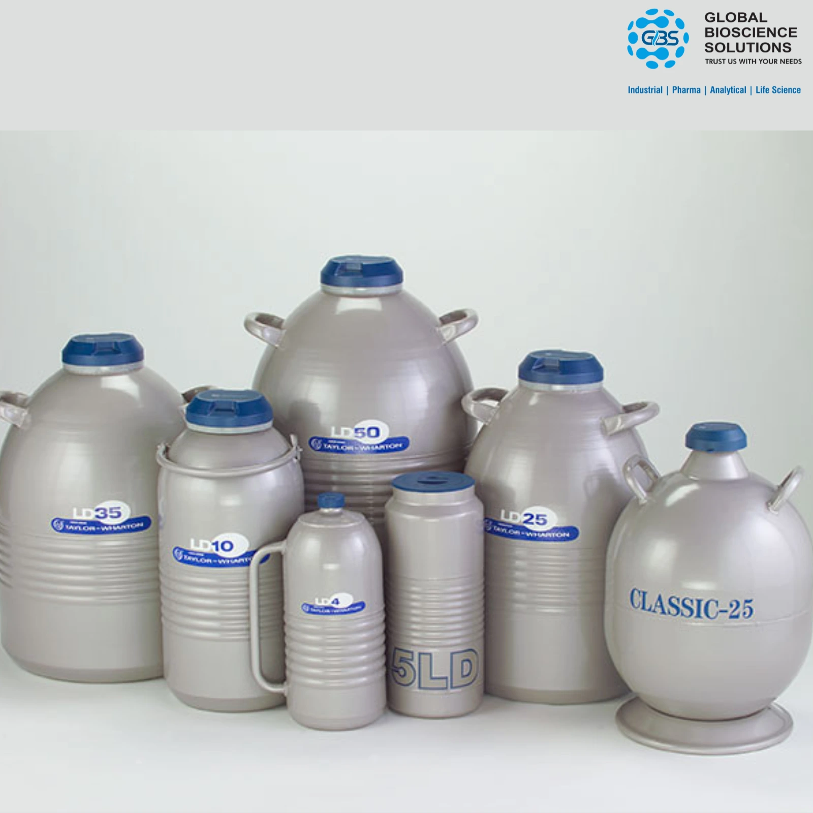 Lab-grade cryo Dewar liquid nitrogen storage 10L 50L cryo-EM India — GBS