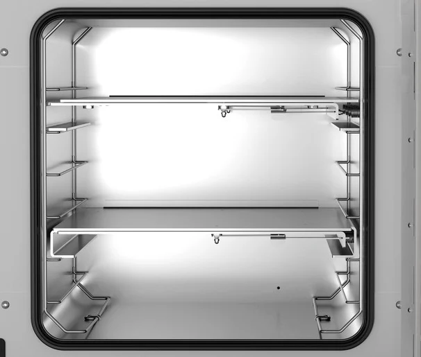 Detail of aluminum expansion racks in VDL chamber