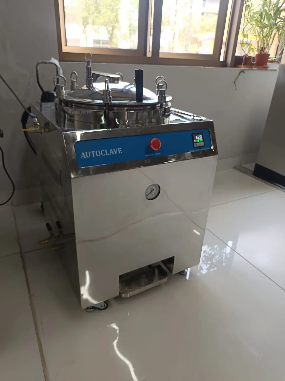 Laboratory autoclave setup at MAHE MIT Bangalore academic research lab GBS installation
