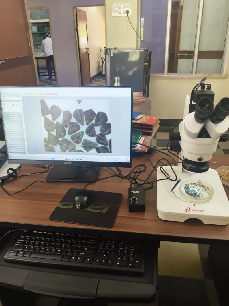 Seed inspection microscopy system installed at Government Seed Testing Laboratory Kadapa Guntur Andhra Pradesh by GBS India